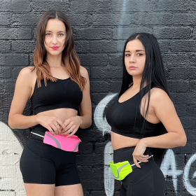 Water-resistant Sport Waist Pack Running Belt with Reflective Strip (Color: Pink)