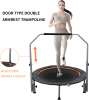 40/48" Foldable Mini Trampoline Max Load 330lbs/440lbs, Fitness Rebounder with Adjustable Foam Handle