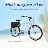 Multifunction 26 Inch 7 Speed Bike, Steel Frame, Upright Comfortable Seat, U-brake, Multi-function Rear Rack, Multicolor