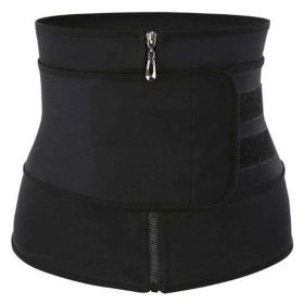 Workout Waist Trainers for Women Sweat Waist Trimmers Weight Loss Body Shaper (Color: Single belt Black, size: XL)