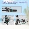 Multifunction 26 Inch 7 Speed Bike, Steel Frame, Upright Comfortable Seat, U-brake, Multi-function Rear Rack, Multicolor